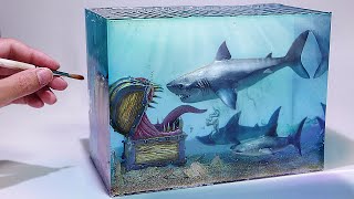 How To Make Underwater Mimic and Sharks Diorama [upl. by Adnarb]