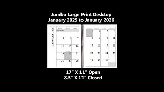 Jumbo Large Print Desktop 2025 Calendar [upl. by Enttirb]