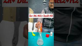 Zinc with diluted HCL reaction 🔥😱 shorts ytshorts lab chemistryexperiment [upl. by Inohtna]