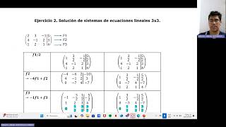 Ejercicio 2 Solución de sistemas de ecuaciones lineales 3x3 20241019 194821 Grabación de la reunió [upl. by Gibert]