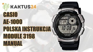 Zegarek Casio AE1000 ustawienia godziny instrukcja obsługi AE1000 [upl. by Sonja]