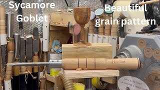 Woodturning a Sycamore Goblet [upl. by Eseilanna]