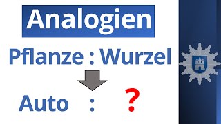 Wortanalogien im Einstellungstest  Logisches Denken  Zusammenhänge finden  Polizei Hamburg [upl. by Nnylatsirk270]