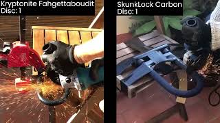 Angle Grinder Test SkunkLock Carbon vs Kryptonite Fahgettaboudit Mini [upl. by Wanfried]