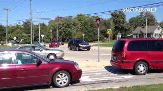 Busy roundabout near 19 Mile amp Romeo Plank in Clinton Township near ChippewaValley High School [upl. by Faline365]