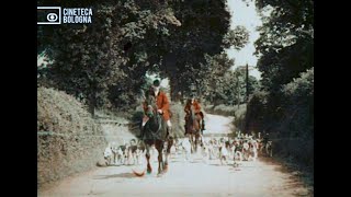 1910  quotA Run With The Exmoor Staghoundsquot in Kinemacolor [upl. by Lexy]