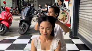 THAI STREET MASSAGE  BEST LEGS HANDS BACK HEAD SHOULDER MASSAGE FOR TOURISTS BY PROFESSIONAL [upl. by Enitsirhc63]