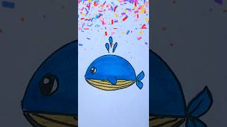 How to Draw a Whale easy  Step by step Drawing for kids🐳 [upl. by Buzz]