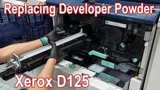 Xerox D125  Replacing Developer Powder  Dirty Printing and Photocopying SOLVED [upl. by Letsirhc]