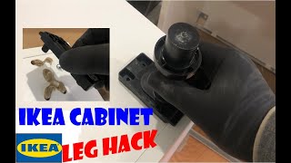 IKEA CABINET LEG HACK Helpful tip how to install cabinets [upl. by Eixela]