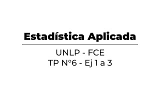 ESTIMACIÓN PUNTUAL  TP N°6 EJERCICIO 1 al 3  FCE UNLP [upl. by Aninat278]