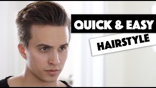 Mens Hair  Messy Combover  Quick Easy Hairstyle w Strong Hold [upl. by Reklaw385]