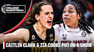 Caitlin Clark vs Zia Cooke  NCAA Womens Final Four  ESPN College Basketball [upl. by Cardwell]