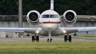 Luftwaffe Regierungsflieger Flugbereitschaft Frankfurt Airport Global 6000 1406  Polizeieskorte [upl. by Bernita]