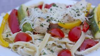 Chicken Vegetable Fettuccine Alfredo Recipe  Home Date Night [upl. by Niarbo]