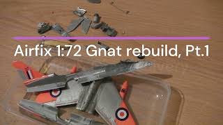 Airfix 1 72 Gnat Rebuild Part 1 [upl. by Benkley]