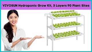 VIVOSUN Hydroponic Grow Kit 3 Layers 90 Plant Sites Review [upl. by Xineohp]