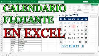 Como inserta CALENDARIO en Hoja de EXCEL para selección de Fechas [upl. by Amelita650]