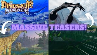 NEW DINOSAURS TEASERS  ROBLOX Dinosaur Arcade [upl. by Haeckel]