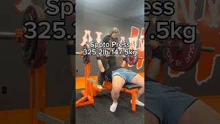 Spoto Press Triple with 325 lbs gymmotivation powerlift powerlifting strong pushday gym [upl. by Aretse]