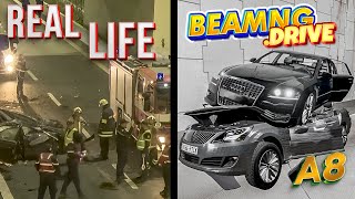 Accidents Based on Real Events on BeamNGDrive 12  Real Life  Flashbacks [upl. by Tomchay]