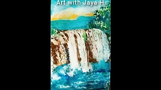 Waterfalls PaintingWatercolour painting [upl. by Craig788]