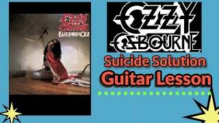 Suicide Solution Ozzy Randy Rhoads Guitar Lesson  RiffsChordsFills [upl. by Eggett]