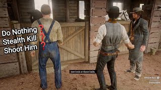 What Happens If You Dont Stealth Kill The Stablehand In Horse Flesh for Dinner Mission  RDR2 [upl. by Buddie]