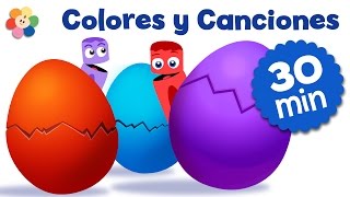 Huevo Sorpresa  Canciones para Aprender Colores en Español para niños  Compilación de Media Hora [upl. by Hanna]