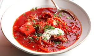 Real Borscht Recipe  Traditional Recipe for the Legendary Soup [upl. by Nylhtiak]