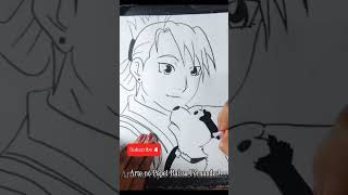 RIZA HAWKEYE shorts artenopapel desenhandopersonagens drawing fullmetalalchemist edwardelric [upl. by Anilocin]