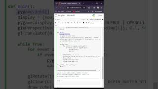 Creating a Rotating 3D Cube with Pygame and OpenGL  Python Graphics Tutorial python gamedev [upl. by Mushro]