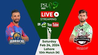 🔴 LIVE  PSL 9  Lahore Qalandars vs Karachi Kings 10th Match  LQ vs KK  Geo Super [upl. by Cassey]