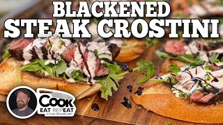 How to Make Delicious Blackened Steak Crostinis on a Blackstone Griddle [upl. by Dinah515]