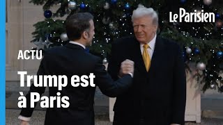 NotreDame de Paris  Trump accueilli par Macron à lElysée [upl. by Townsend]