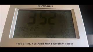 Auto Islamic Azan Clock With Qibla Direction 1000 Cities Full Azan With 5 Different Voices [upl. by Aerdnac921]