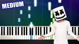 Marshmello ft Bastille  Happier  Piano Tutorial MEDIUM by PlutaX [upl. by Scharf]