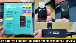 TPLINK WiFi Dongle 300 Mbps Mini Wireless WiFi Adapter Desktop Laptop Detail Review  Speed Test [upl. by Fallon]