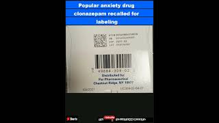 Popular anxiety drug clonazepam recalled for labeling errorShorts [upl. by Ahsilra]