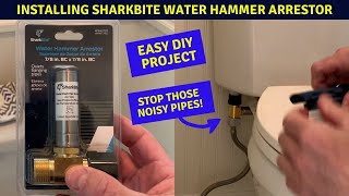 Eliminating water hammer with SharkBites water hammer arrestor [upl. by Nanine]