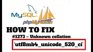 How To Fix PHPMyAdmin MySql Error  1273  StepbyStep Guide  Hosting Tuition [upl. by Oiratno]