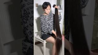 girl cuts off her super long hair [upl. by Muncey]