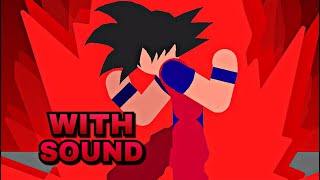 With Sound Effects Goku Transforms Kaioken and Super Saiyan  DBZ Stick Nodes Animation [upl. by Trula]