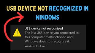 How to Fix USB Device Not Recognized in Windows 11 [upl. by Cupo]