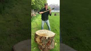 Splitting a MASSIVE round of willow with Hytest tassie axe [upl. by Onairam208]