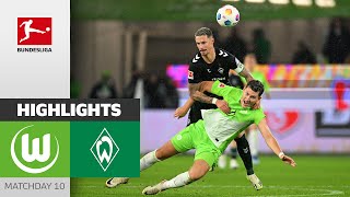 VfL Wolfsburg  SV Werder Bremen 22  Highlights  Matchday 10 – 202324 [upl. by Arita]