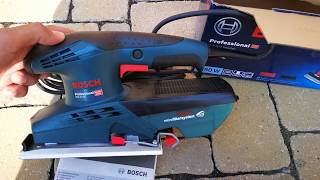 Unpacking  unboxing Orbital Sander Bosch GSS 23 AE 0601070700 [upl. by Arakihc]