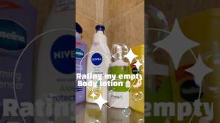 ❄️Rating My Empty Body Lotion 🧴 winter winterskincare winterbodycare bodylotion [upl. by Stuppy]