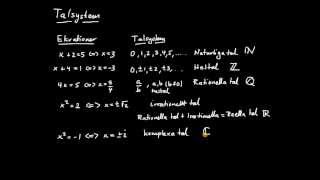 Komplexa tal del 1  introduktion av talsystem [upl. by Allekim]