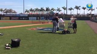 Yankees manager Joe Girardi says hello to Pirates catcher Francisco Cervelli a former Yankee htvi [upl. by Ydniw]